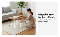 Strong Load-Bearing Stackable Low Stool Sturdy Construction Stackable Padded Stool Non-Slip Feet Small Bench Rounded Corners for Homeowners, Business Owners, Living Room, Bedroom, Entryway, Bathroom