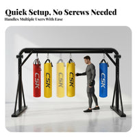 Freestanding Punching Bag Stand Indoor & Outdoor Use Gantry Training Frame Commercial Grade Heavy Duty Boxing Frame for Athletes, Teenagers, Home Gym