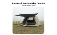 Solar-Blocking Protection Automatic Hexaand Gonal Tent Rainproof Hexaand Gonal Instant Setup Tent Waterproof Camping Shelter Expandable Vestibule for Beginners, Small Groups, Outdoors, Beach Trips, Park Outings, Family Gatherings