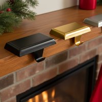 Christmas Stocking Holder Hooks for Fireplace Mantel - Metal Craft Decoration