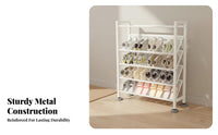 Space Saving Multi-Tier Shoe Rack Sturdy Construction Freestanding Entryway Shoe Stand Rust-Resistant Multifunctional for Homeowners, Families, Hallway, Small Areas, Bedroom, Dorm Room