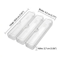 Cutlery Box, Travel Cutlery Storage Box, Portable Cutlery Container with Flip Lid, Dustproof, Stackable, Transparent, PP, Round