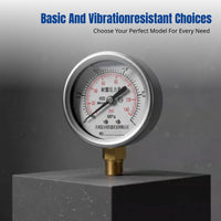 Water Pressure Meter for Household Water Supply, MPa Scale, Leak Valve, 4-Point Connector, Versatile for Various Scenarios
