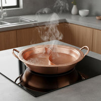 Two-Section Hot Pot Induction Compatible Dual Sided Hot Pot Uniform Heating Spread Double-Flavor Stockpot for Family Meal