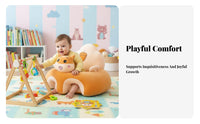 Helps Learn to Sit Crown-Shaped Baby Sofa Anti-Tip Design Soft Creature Character Seat Non-Slip Bottom Toddler Support Chair for Babies 6+ Months, Infants, Toddlers, Sitting Practice, Floor Play, Playroom, Living Room