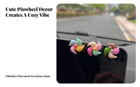 Mini Car Pinwheel Cute Design Colorful Car Windmill Easy to Install Twirling Flower for Drivers, Young Adults, Office Desk