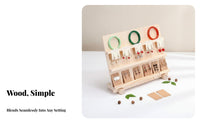 Earring Card Holder Stand Large Capacity Wooden Jewelry Display Rack Wood Tiered Wooden Display Stand for Crafters