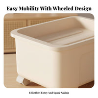slim-line Wheeled container with casters Rolling Storage container sturdy Duty for Under Bed