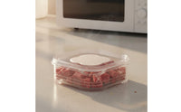 Microwave Safe Meat Freezer Box Airtight Seal Freezer Food Container Portion Control Stackable Food Storage Box Long-Lasting Plastic for Kitchen