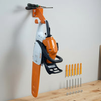 2 Pieces Chainsaw Wall Mount Heavy Duty Chainsaw Wall Hanger Organized Space-Saving for Garage, Shed
