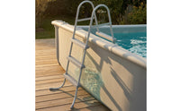 Above Ground Pool Ladder Gray Pool Ladder with Steel Frame Stable for Backyard