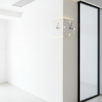 Double Sided Corner Wall Clock Luminous Corner Wall Clock with Light Modern for Hallway
