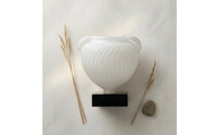 Double Eared Vase with Marble Base Modern Resin Vase Elegant Urn for Living Room, Display Shelf
