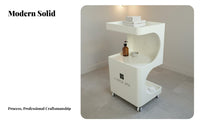 Cosmetic Station Cart Sturdy Wood Construction Spa Tool Trolley Esthetician Trolley Cart With Wheels Rolling Spa Station