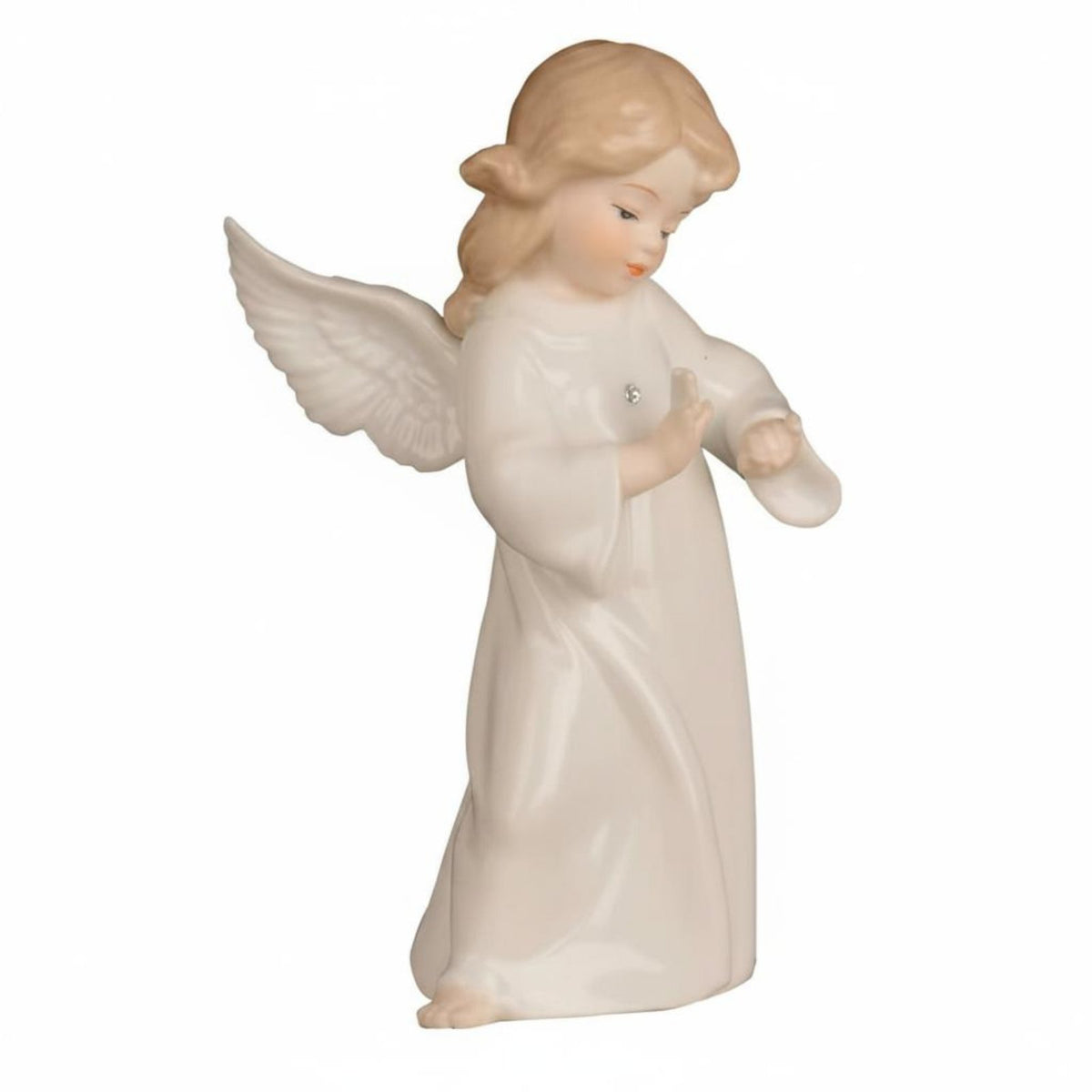 Ceramic Angel Figurine Collectible Angel Figurine Spiritual Soothing Decor for Girls, Shelf Display