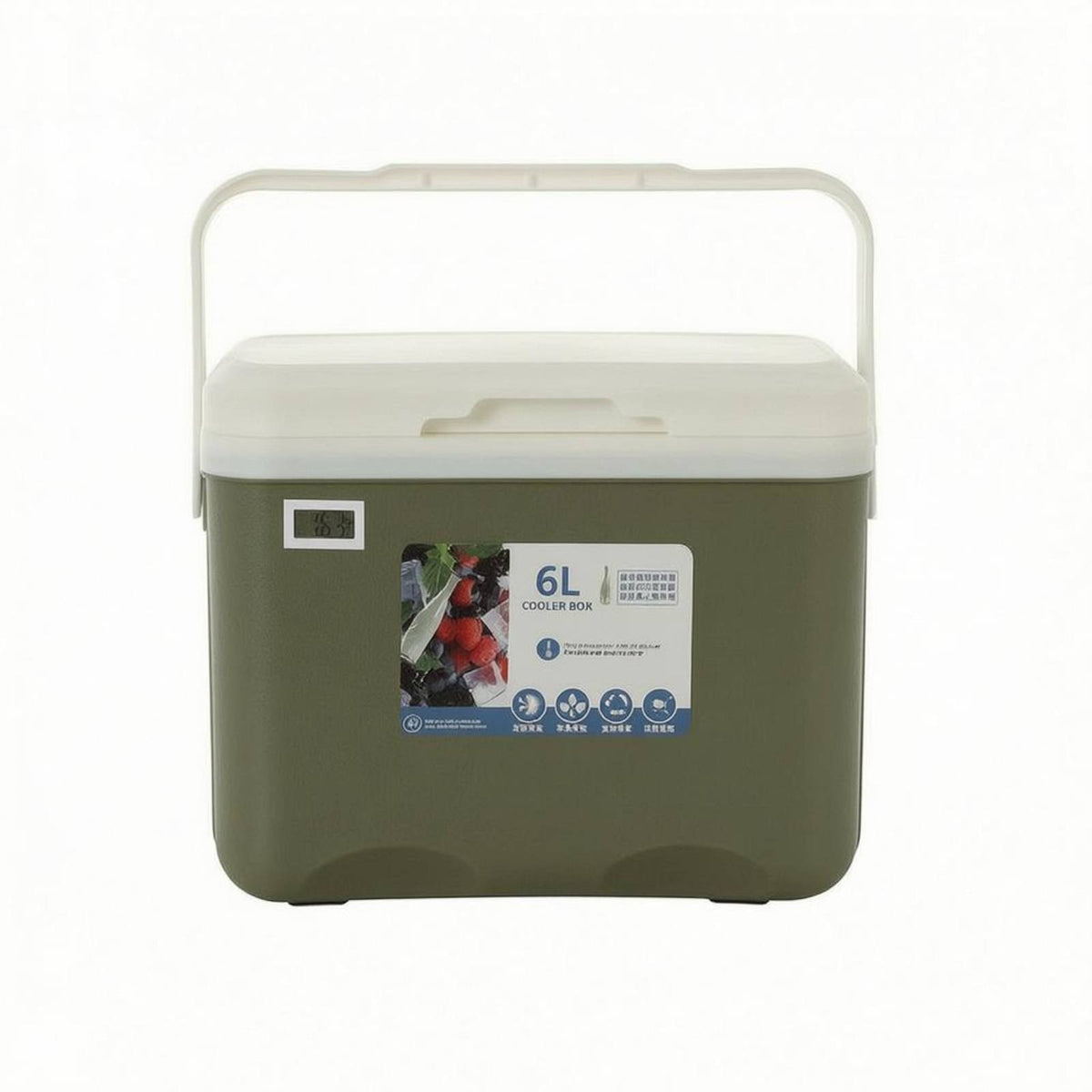 6 L Insulated Cooler Box Removable Lid Portable Cooler Box Carry Handle Portable Ice Chest Rectangular for Camping, Picnic, Travel, Car Use