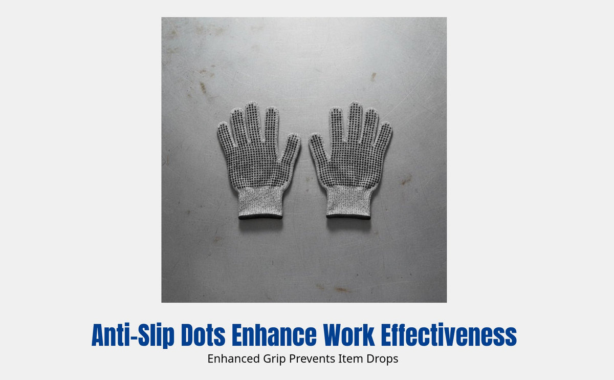HPPE Cut Resistant Gloves, Anti-Slip Dots, Antiabrasion, Durable, Breathable, for Gardening, Slaughter, Carving, Glass Handling