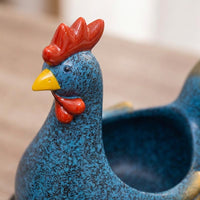 Entryway Catchall Dish Nordic Aesthetic Male Chicken Storage Ornament Housewarming Gift Hen Shaped Trinket Holder for New Homeowners, Living Room
