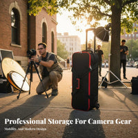 Light Stand Roller Case Handle Photography Equipment Trolley Bag Large Capacity Light Stand Bag for Photographers, Videographers, Storage