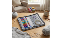 Organized Interchangeable Knitting Needle Kit Compact Circular Knitting Needle Set Smooth Sturdy for Crafters, Travel