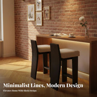 Wabi-Sabi Aesthetic Counter Chair with Woven Seat Minimalist Design High Stool mid-centuryclassic design Indoor Furnishing Built-in Footrest for Bar Owners, Interior Designers, Homeowners, Kitchen Island, Cafe, Restaurant, Dining Room