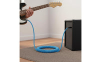 Noise Canceling Male to Male Guitar Cord Stable Transmission Transfer Coiled Guitar Cable Right-Angle Instrument Lead for Stage Performance, Studio Recording