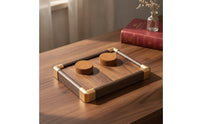 Jewelry Stand with Padded Bar Walnut-Tone Jewelry Display Stand Wooden Bracelet Holder for Vanity, Dresser, Retail Counter