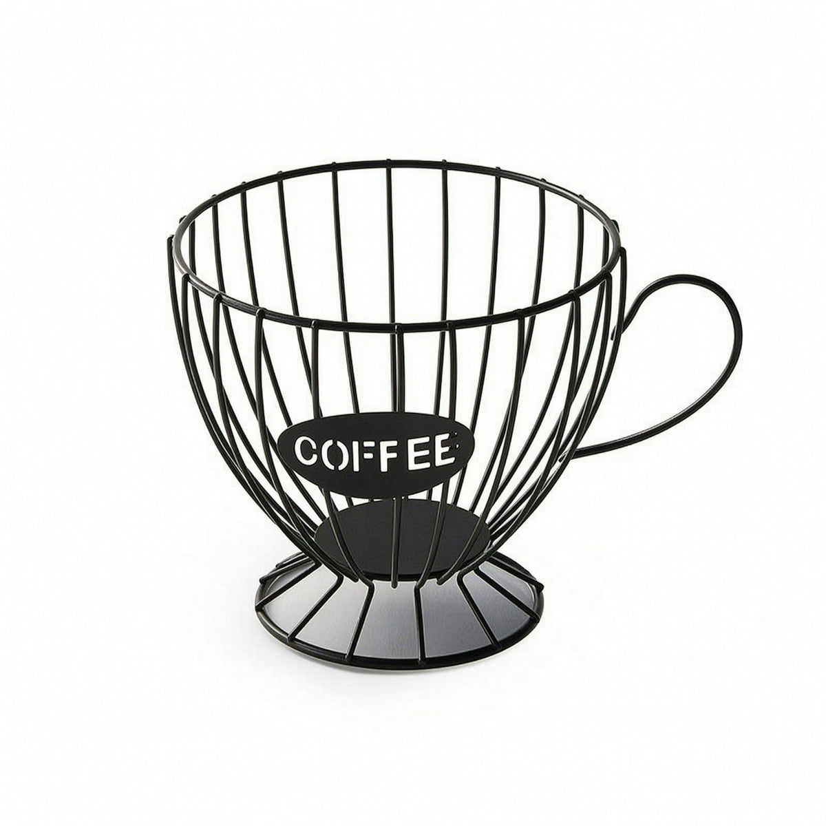 Coffee Pod Holder with Handle Compact Coffee Pod Holder Coffee Capsule Organizer Wide Mouth Wire Basket with Handle Sturdy