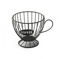 Coffee Pod Holder with Handle Compact Coffee Pod Holder Coffee Capsule Organizer Wide Mouth Wire Basket with Handle Sturdy