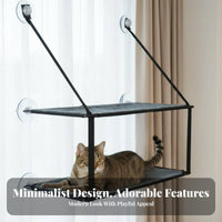 Door Mounted Feline Perch All Seasons Use Multi-Level Cat Perch Sturdy for Apartment Dwellers, Small Areas, Indoors, Living Room