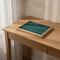 Jewelry Display Tray with Band Slots Wooden Band Tray with Slots Wood-Grain for Collectors, Jewelers, Dresser, Countertop, Boutique