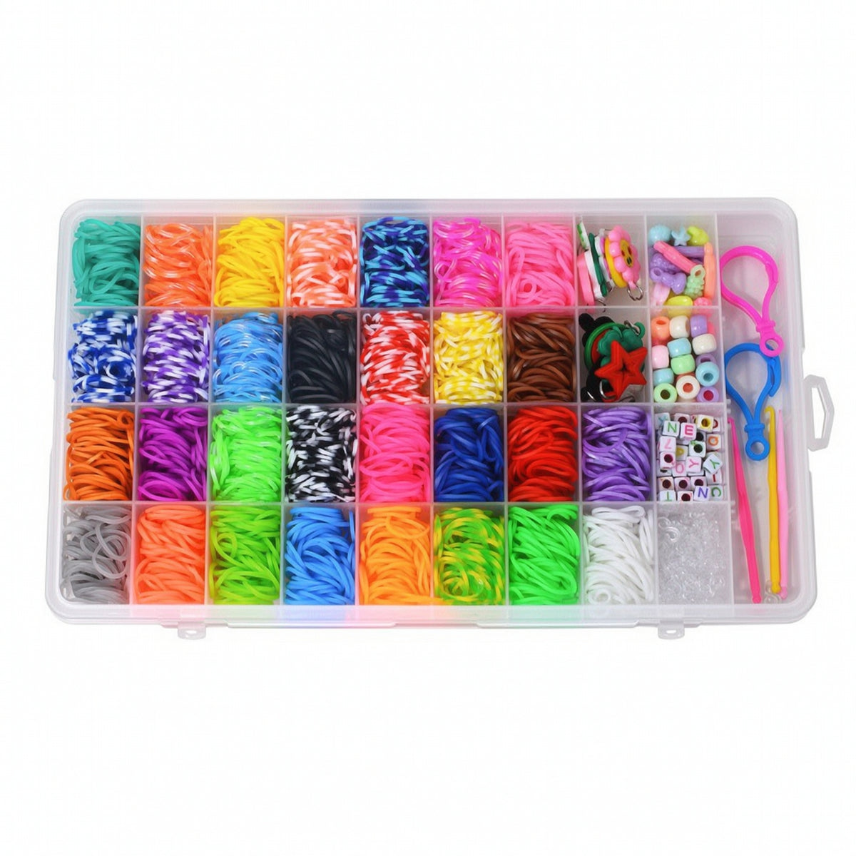 Organized Bracelet Making Kit with Organizer Case Colorful Rubber Band Bracelet Making Kit Creative Loom Bands Clear for Travel