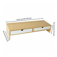 Computer Screen Stand Storage No Assembly Required Keyboard Storage Riser Cable Management Bamboo Display Stand Drawer for Dorm Room