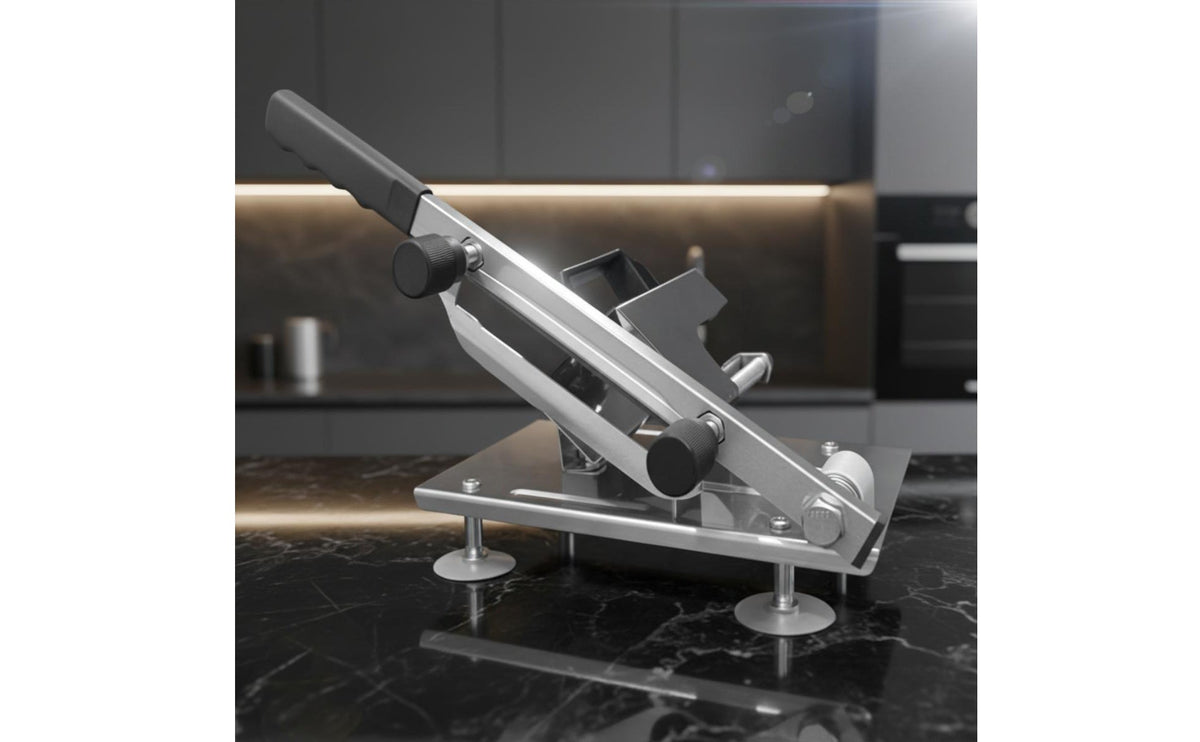 Elastic-Loaded Mutton Cutter Machine Automatic Feed Hot Pot Meat Cutter Easy Slicing Meat Shaving Machine Sharp Blade for Home Kitchen
