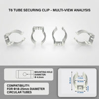LED Strip and Garage Lighting Mounting Brackets, Transparent PC Material Tube Light Holder, Round Tube Clip for Garage Light, Waterproof Clip
