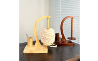Hand-Finished Wooden Yarn Holder Polished Yarn Holder with Spindle Portable Craft Tool Compact for Crafters