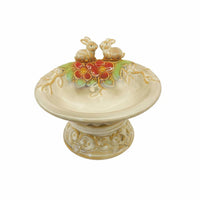 Multi-Functional Pedestal Bird Trinket Tray Hand-Painted House Decoration Fine Workmanship for Entryway