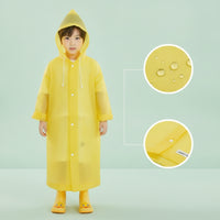 Raincoat Waterproof Hooded Rain Poncho Translucent for School Commute, Toddlers