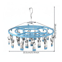 Rustproof Multi-Clip Clothes Dryer Windproof Hook Sock Drying Rack Space Saving Underwear Drying Rack Strong Grip Clips for Balcony