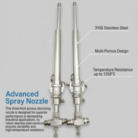Stainless Steel Mist Nozzle, 1/4 BSPT Pneumatic Spray Tip, Desulfurization Denitrification, 0.5mm Orifice, Industrial Cooling Systems
