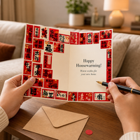 Housewarming Decorative Postcard Set for New Home Photo Background