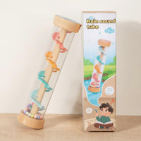 Wooden Waterfall Rhythm Tube Early Educational Wooden Rainstick Smooth Edges Rainmaker Toy for Young Children, Infants