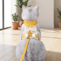 Adjustable H-shaped Dog Harness and Leash Set, No Pull Pet Walking Harness for Small to Medium Animals, Get-away Resistant Cat Harness with Two Points