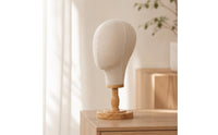 Mannequin Head Tabletop Hat Display Stand Stable Hairpiece Stand Wooden Base for Retailers, Salons