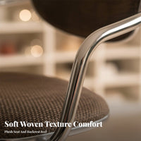 Ergonomic Backrest Adjustable Rolling Chair with Armrests Padded Seat Swivel Stool Quiet Wheels Paleice Furniture Woven Texture for Receptionists, Architects, Bar Counter, Reception Area, Study Room, Kitchen