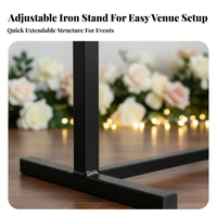 Sturdy & Long-Lasting Rectangular Wedding Arch Stable Base Metal Wedding Arch Multi-Purpose Adjustable Backdrop Frame Easy Assembly for Market Vendors, Photographers, Weddings, Night Markets, Parties, Trade Shows