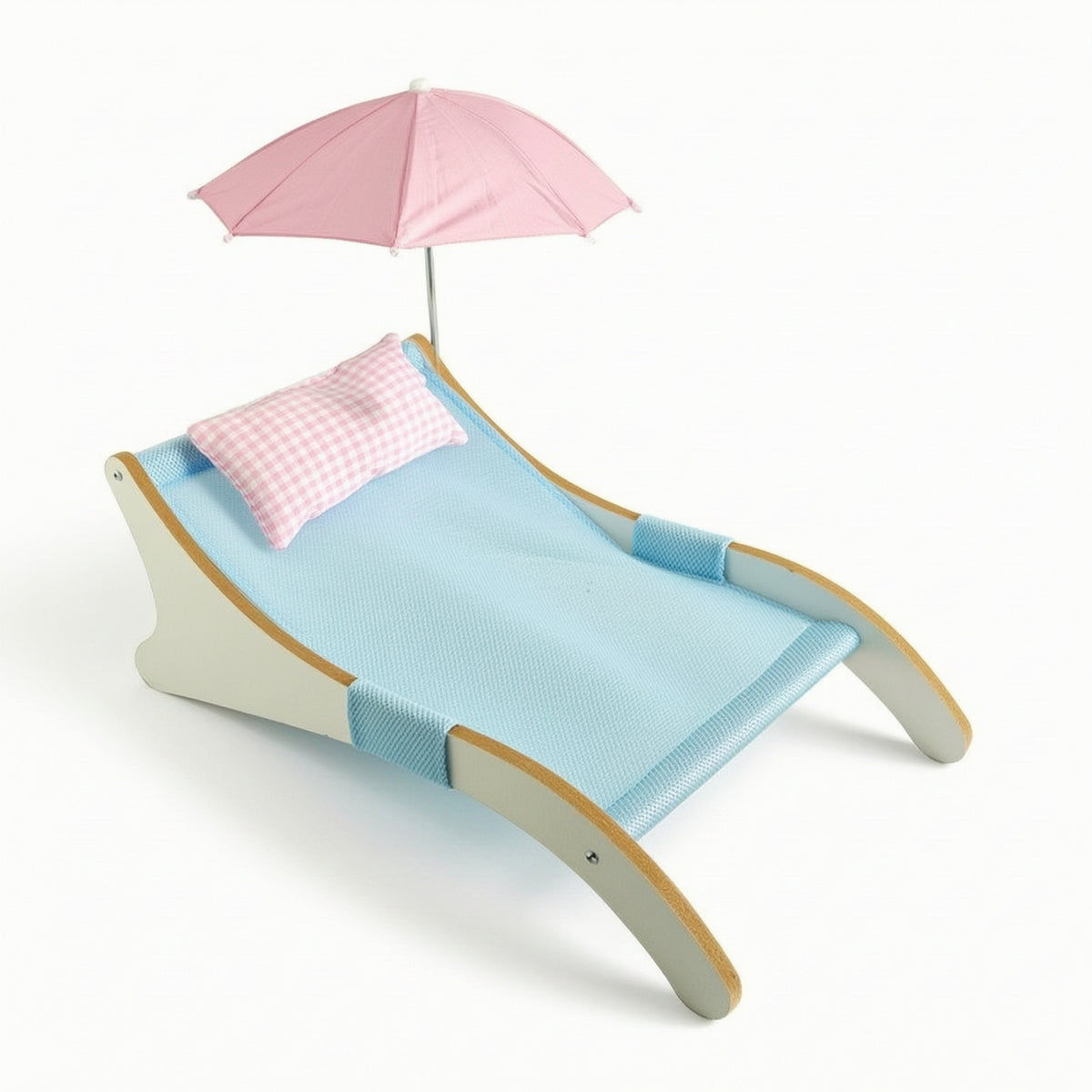 Cat Lounge Bed with Canopy Breathable Raised Pet Cot with Umbrella Comfortable Pet Bed Hammock Frame for Cats, Young Dogs, Patio