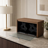 Automatic Watch Winder with LED Light 6-Slot Watch Winder Cabinet Silent Timepiece Low-Noise for Bedroom