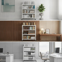 Rolling Bookshelf Mobile Bookshelf with Wheels Freestanding Rolling Bookcase for Students, Professionals, Home Office, Study Room, Classroom