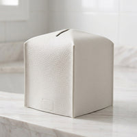 Bathroom Decor for Home Office and Bathroom Vanity, Square PU Leather Tissue Holder and Napkin Dispenser, Modern Minimalist Style Tissue Bag